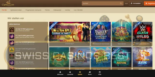 Spiele im Captain Cooks casino online 